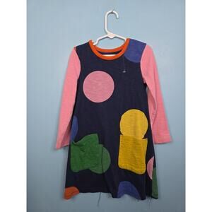 Mini Boden Navy Dot Dress with Pockets Girls EUC Size 5/6